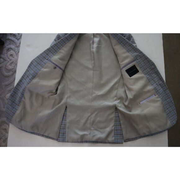 Tommy Hilfiger Mens Sz 36R Gray/Light Blue Check The Flex Modern-Fit Blazer $295 - Picture 12 of 14